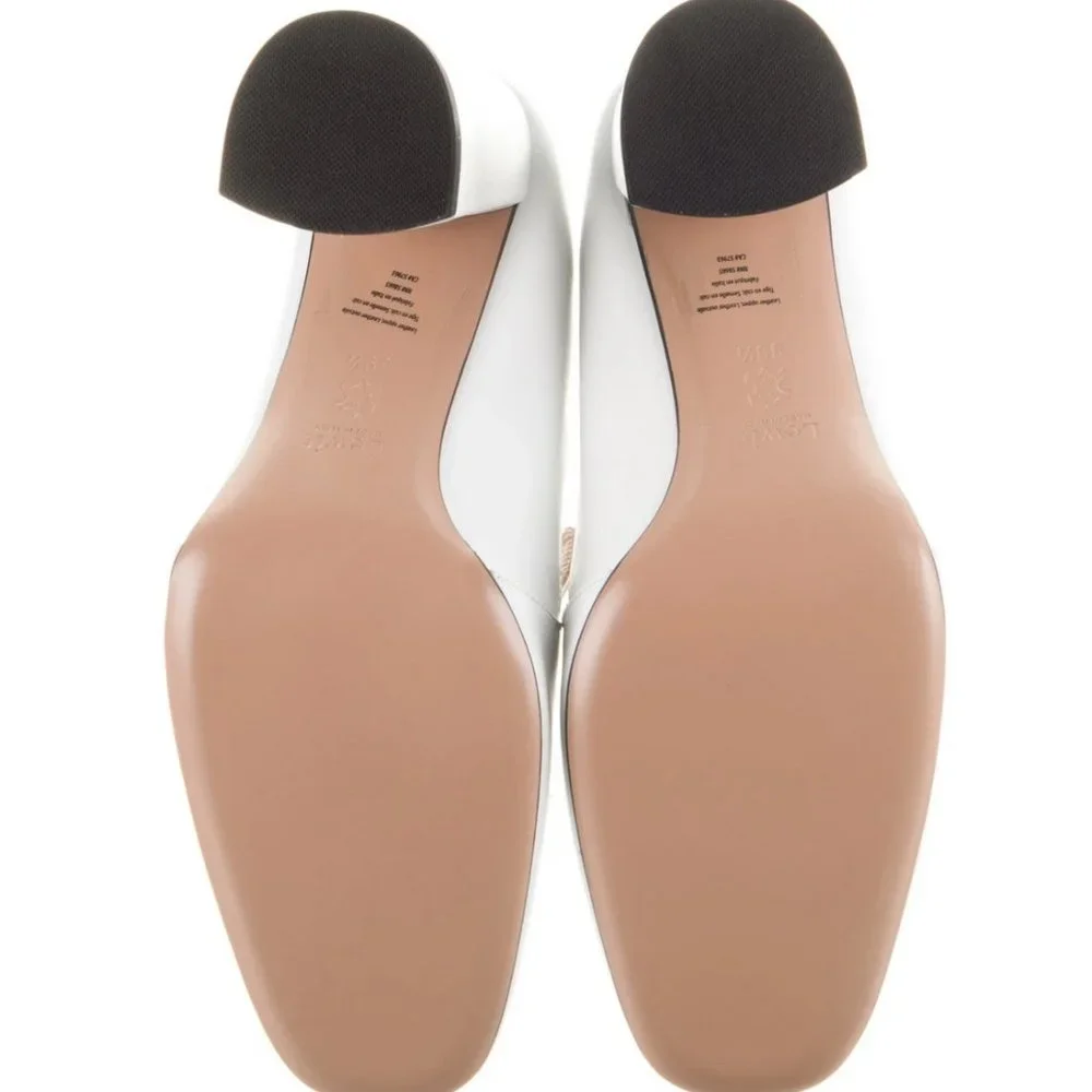NWT Lewit High Heel Loafers White Leather size 9.5/39.5 - Picture 5 of 5
